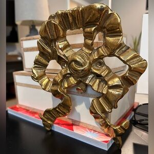 Vintage Solid Brass Bow Wall Hook